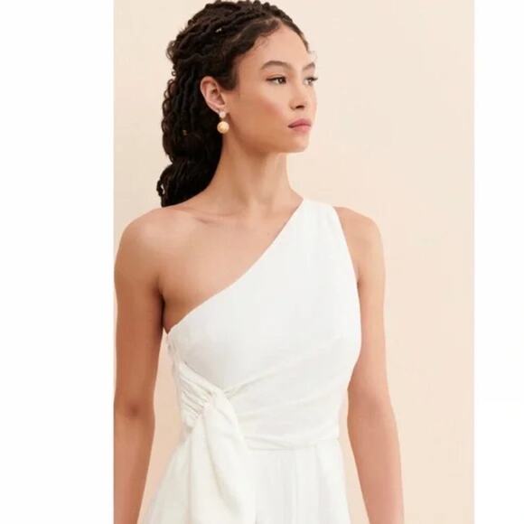 C/MEO Collective Show Them the Shoulder Jumpsuit Ivory Size S - Picture 4 of 7